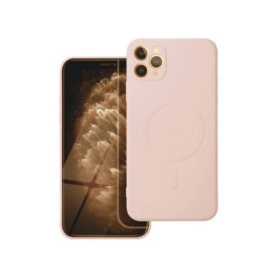 Husa Spate Magsafe Compatibila Cu iPhone 12 Pro, Protectie Camera, Microfibra La Interior, Roz